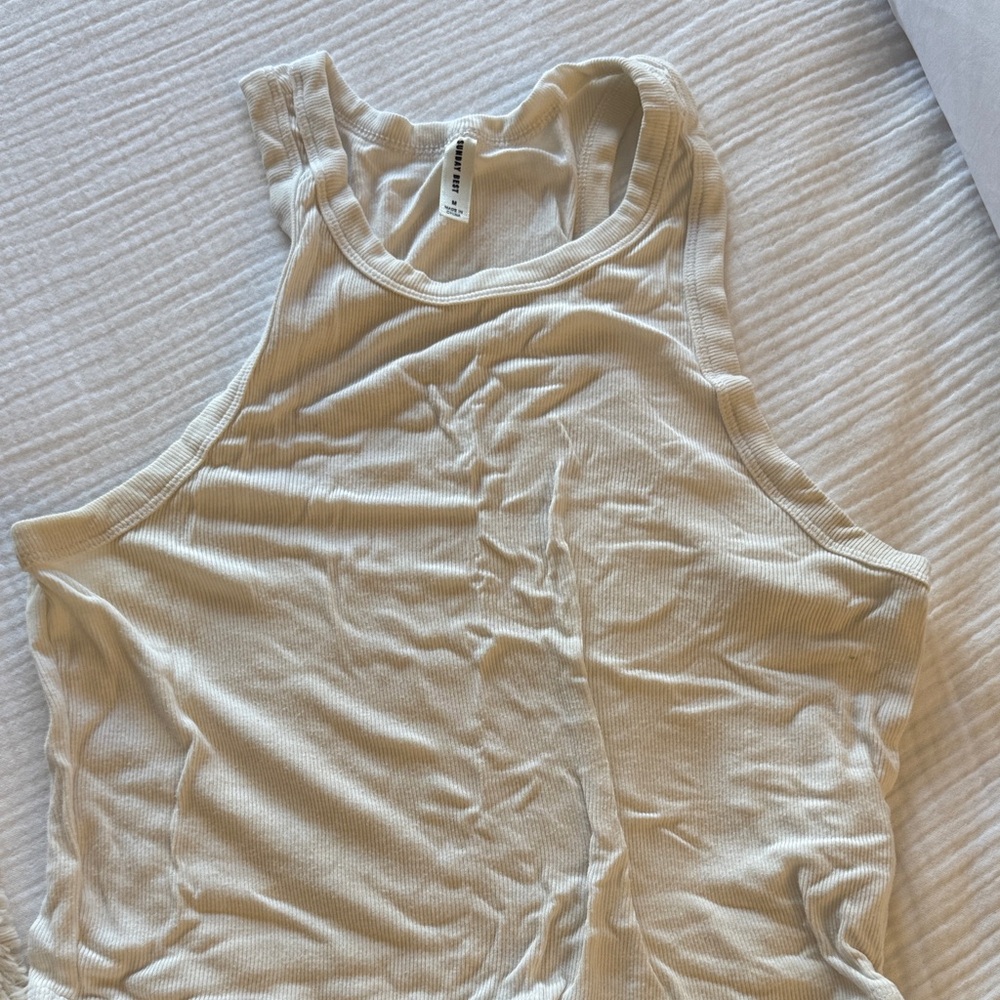 Sunday Best Cream Ribbed Tank Top